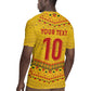 Custom Cameroon Football Rugby Jersey Tribal Motifs Yellow Color - African Pride