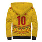 Custom Cameroon Football Sherpa Hoodie Tribal Motifs Yellow Color - African Pride