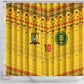 Custom Cameroon Football Shower Curtain Tribal Motifs Yellow Color - African Pride