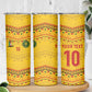 Custom Cameroon Football Skinny Tumbler Tribal Motifs Yellow Color - African Pride