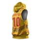 Custom Cameroon Football Sleeveless Hoodie Tribal Motifs Yellow Color - African Pride