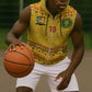 Custom Cameroon Football Sleeveless Zip Hoodie Tribal Motifs Yellow Color - African Pride
