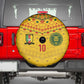 Custom Cameroon Football Spare Tire Cover Tribal Motifs Yellow Color - African Pride