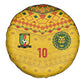 Custom Cameroon Football Spare Tire Cover Tribal Motifs Yellow Color - African Pride