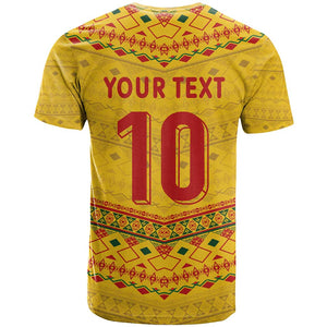 Custom Cameroon Football T shirt Tribal Motifs Yellow Color - African Pride