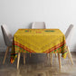 Custom Cameroon Football Tablecloth Tribal Motifs Yellow Color - African Pride