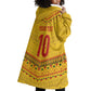 Custom Cameroon Football Wearable Blanket Hoodie Tribal Motifs Yellow Color - African Pride