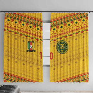 Custom Cameroon Football Window Curtain Tribal Motifs Yellow Color - African Pride