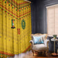 Custom Cameroon Football Window Curtain Tribal Motifs Yellow Color - African Pride