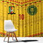 Custom Cameroon Football Window Curtain Tribal Motifs Yellow Color - African Pride