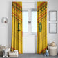 Custom Cameroon Football Window Curtain Tribal Motifs Yellow Color - African Pride