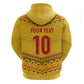 Custom Cameroon Football Zip Hoodie Tribal Motifs Yellow Color - African Pride