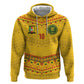 Custom Cameroon Football Zip Hoodie Tribal Motifs Yellow Color - African Pride