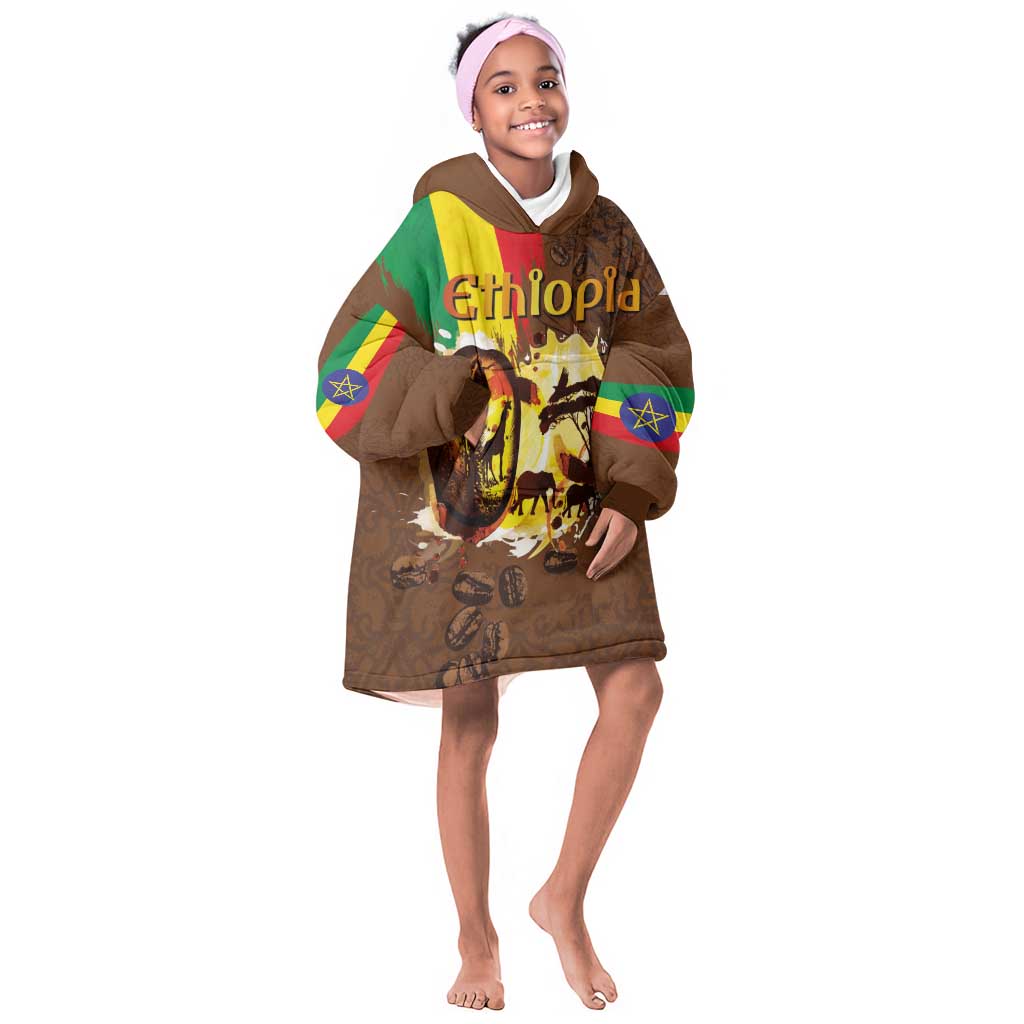 Ethiopia's Pride - Coffee Culture Kid Wearable Blanket Hoodie