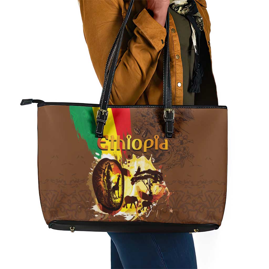 Ethiopia's Pride - Coffee Culture Leather Tote Bag