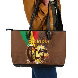 Ethiopia's Pride - Coffee Culture Leather Tote Bag