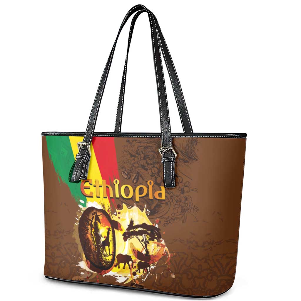 Ethiopia's Pride - Coffee Culture Leather Tote Bag