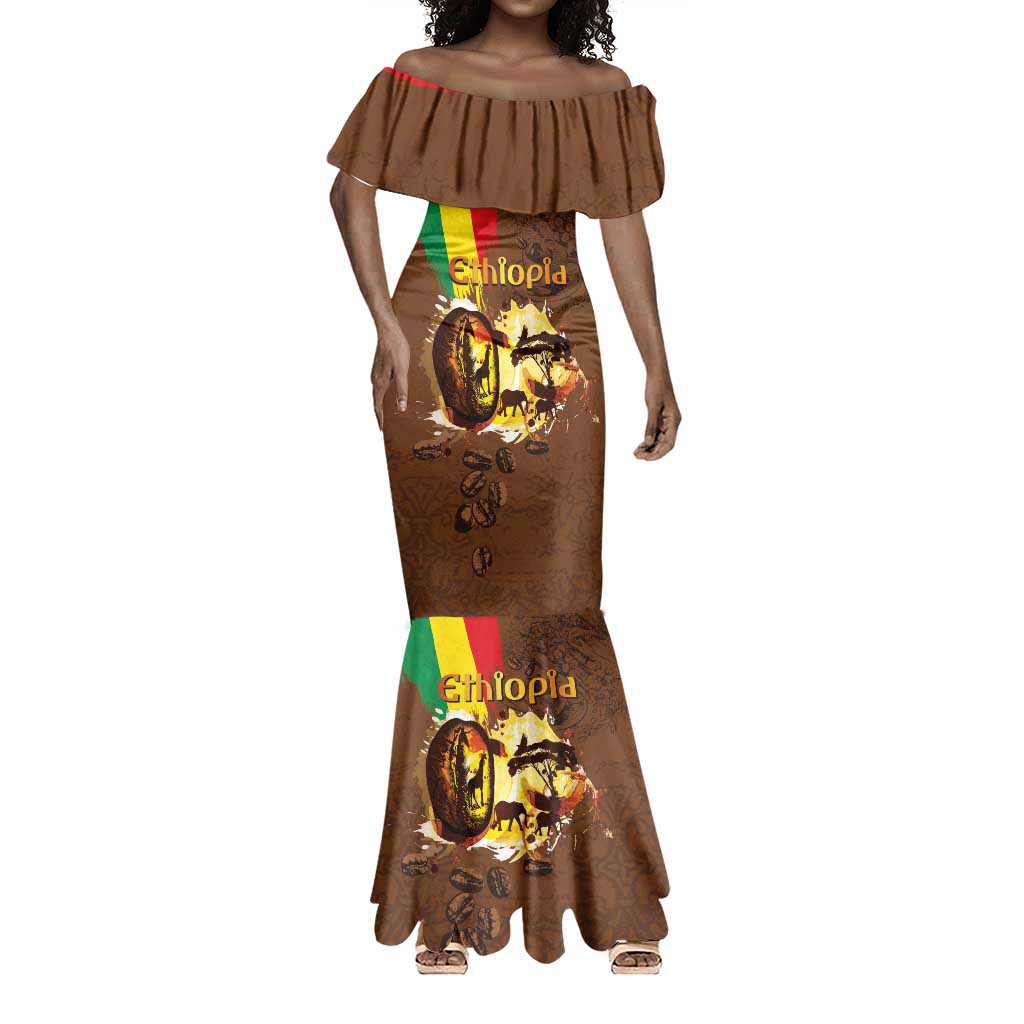 Ethiopia's Pride - Coffee Culture Mermaid Dress