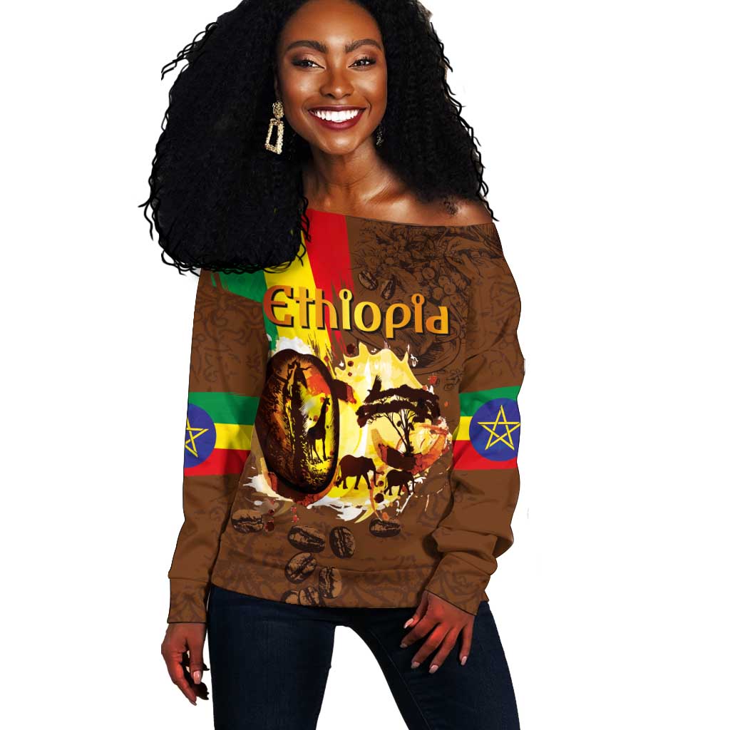 Ethiopia's Pride - Coffee Culture Off Shoulder Sweater