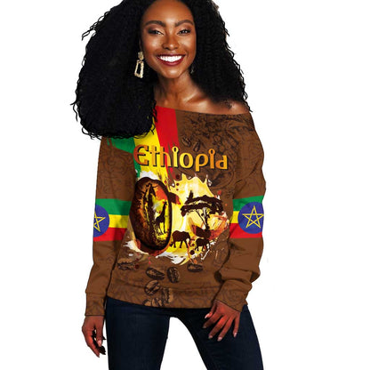 Ethiopia's Pride - Coffee Culture Off Shoulder Sweater