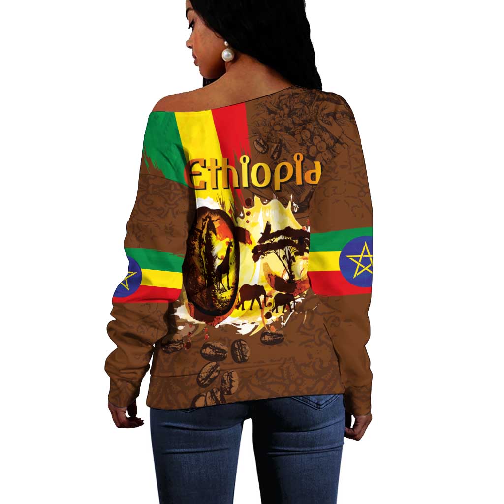 Ethiopia's Pride - Coffee Culture Off Shoulder Sweater