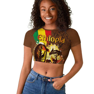 Ethiopia's Pride - Coffee Culture Raglan Cropped T shirt