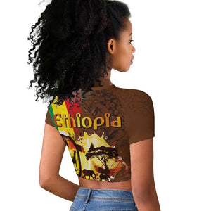 Ethiopia's Pride - Coffee Culture Raglan Cropped T shirt