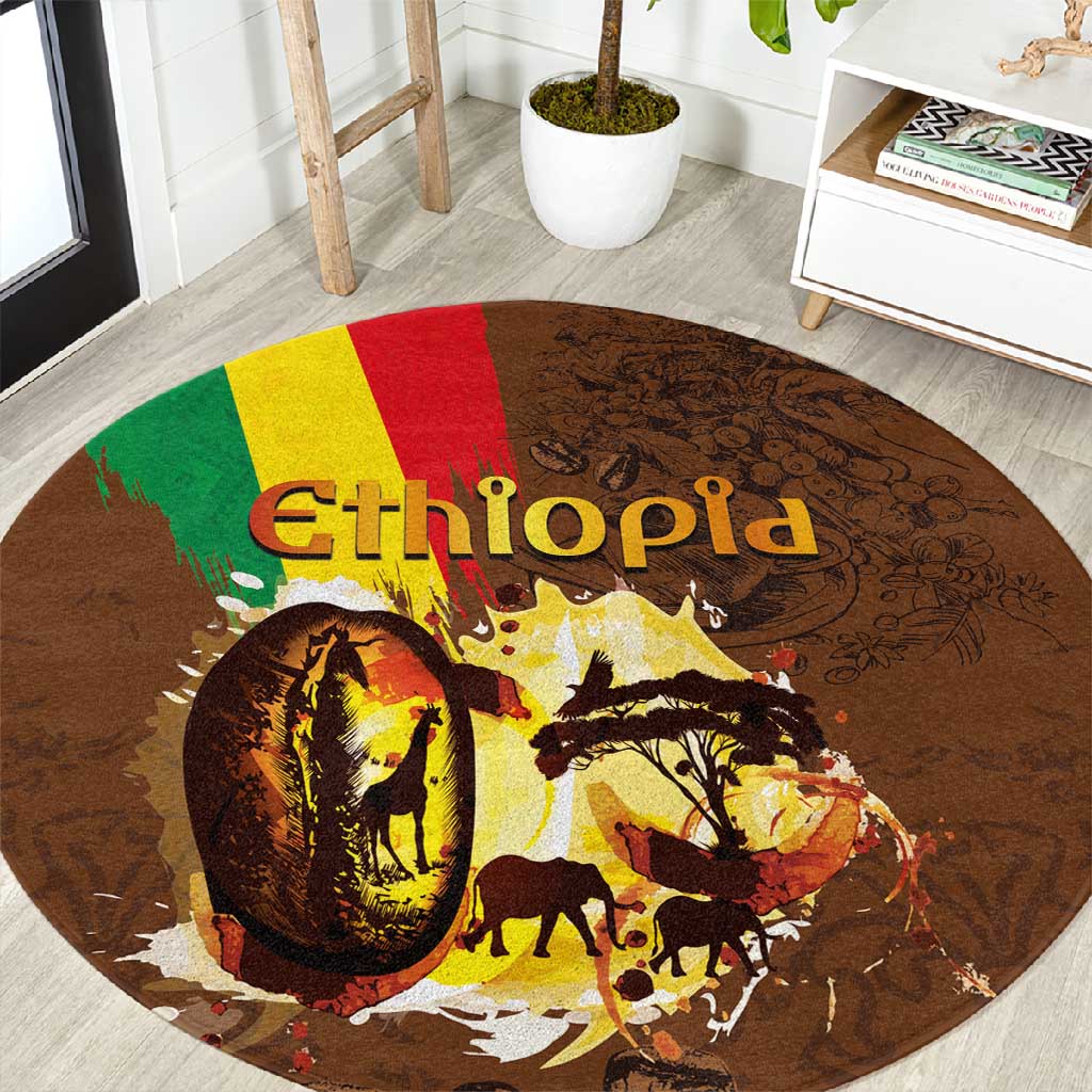 Ethiopia's Pride - Coffee Culture Round Carpet