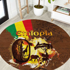 Ethiopia's Pride - Coffee Culture Round Carpet