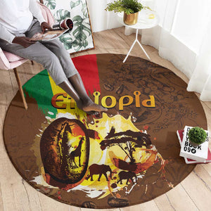 Ethiopia's Pride - Coffee Culture Round Carpet