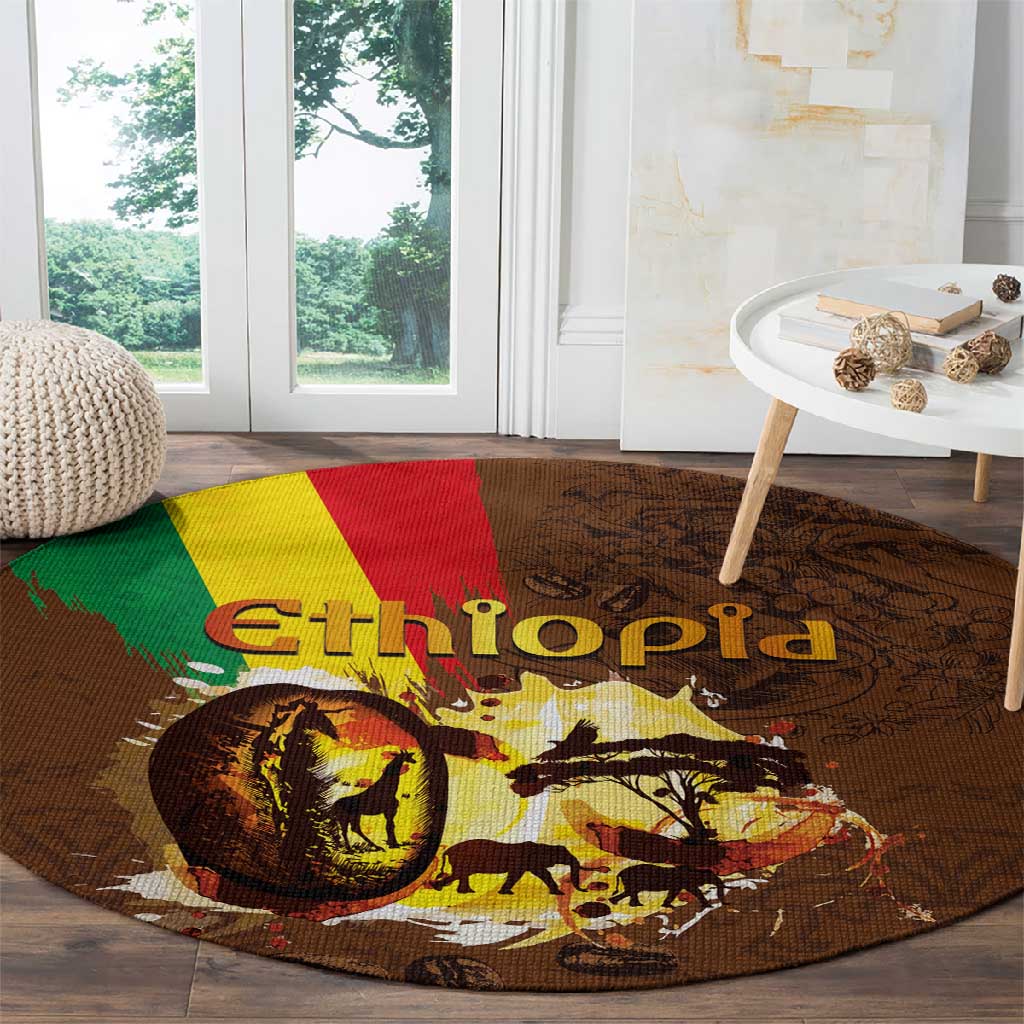 Ethiopia's Pride - Coffee Culture Round Carpet