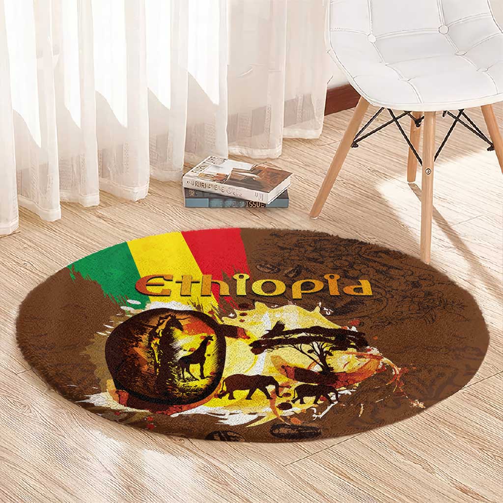 Ethiopia's Pride - Coffee Culture Round Carpet