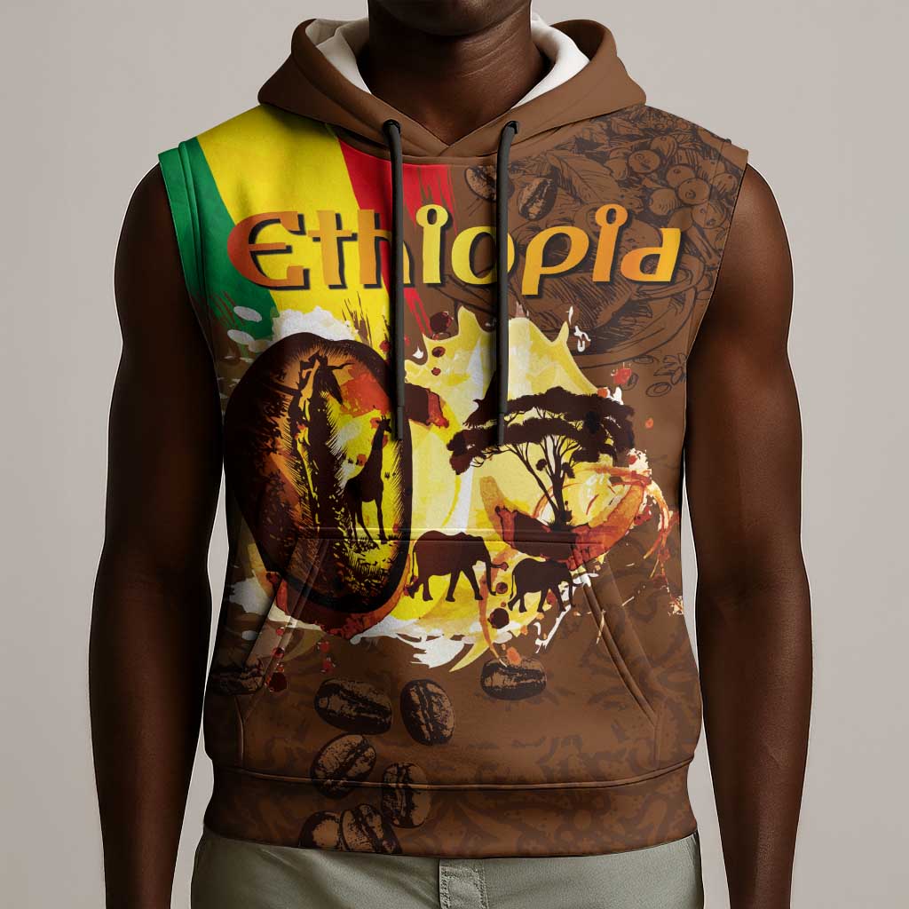 Ethiopia's Pride - Coffee Culture Sleeveless Hoodie - African Pride