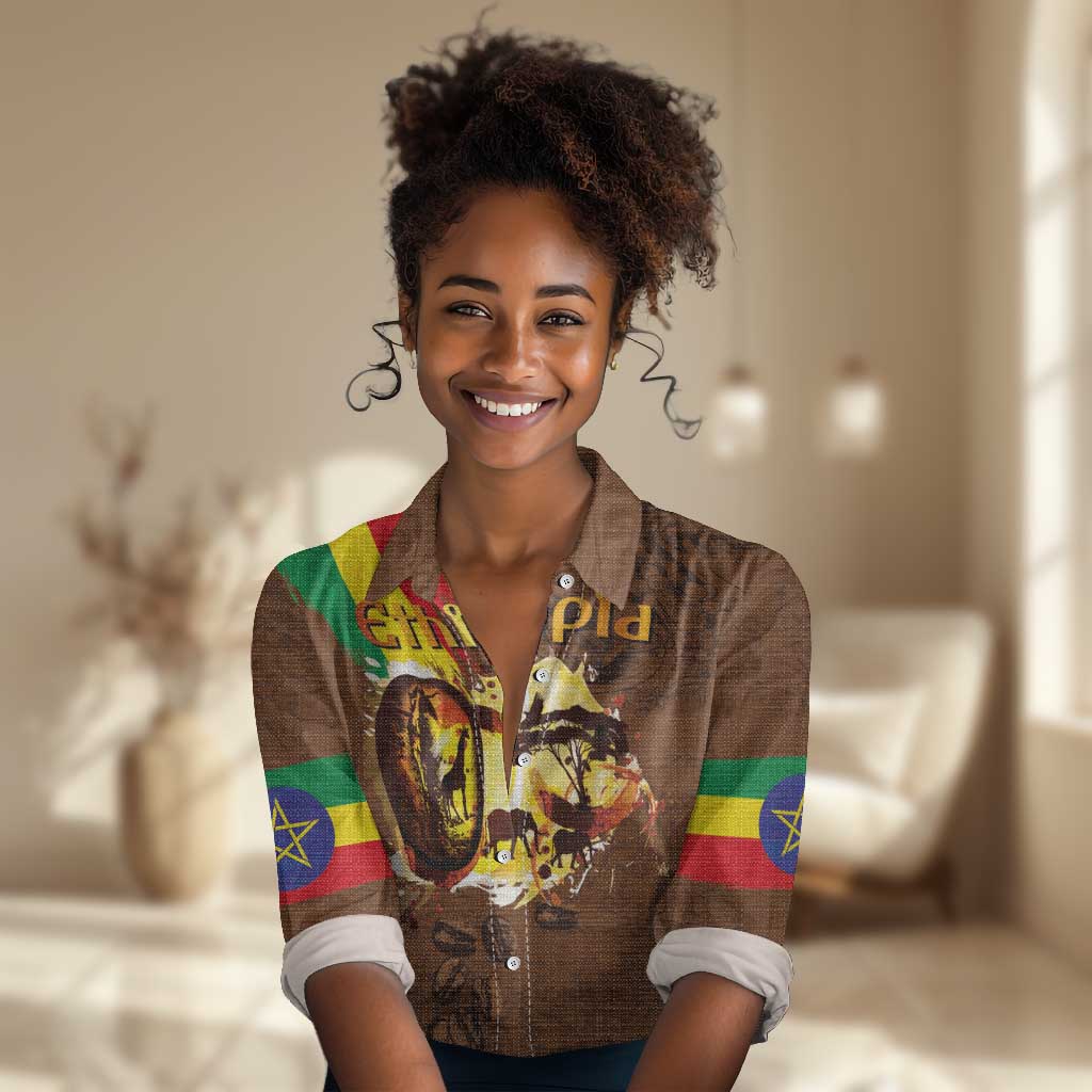 Ethiopia's Pride - Coffee Culture Women Casual Shirt LT03