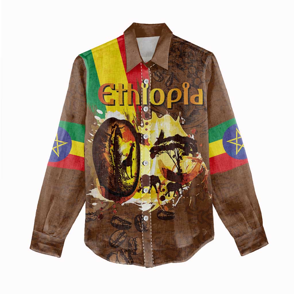 Ethiopia's Pride - Coffee Culture Women Casual Shirt LT03