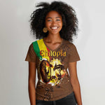 Ethiopia's Pride - Coffee Culture Women V-Neck T-Shirt