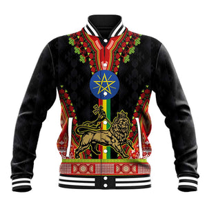 Ethiopia Lion of Judah and The Star Seal Baseball Jacket Dashiki Style