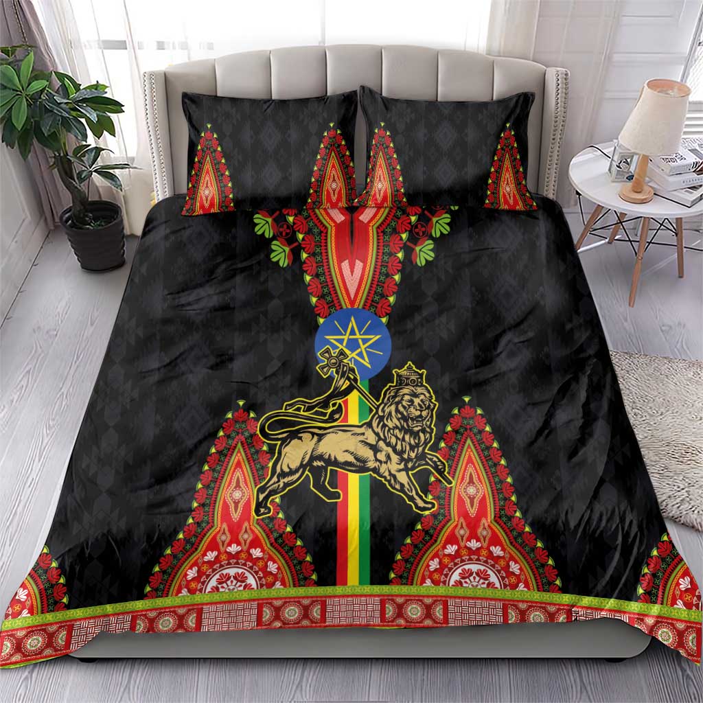 Ethiopia Lion of Judah and The Star Seal Bedding Set Dashiki Style