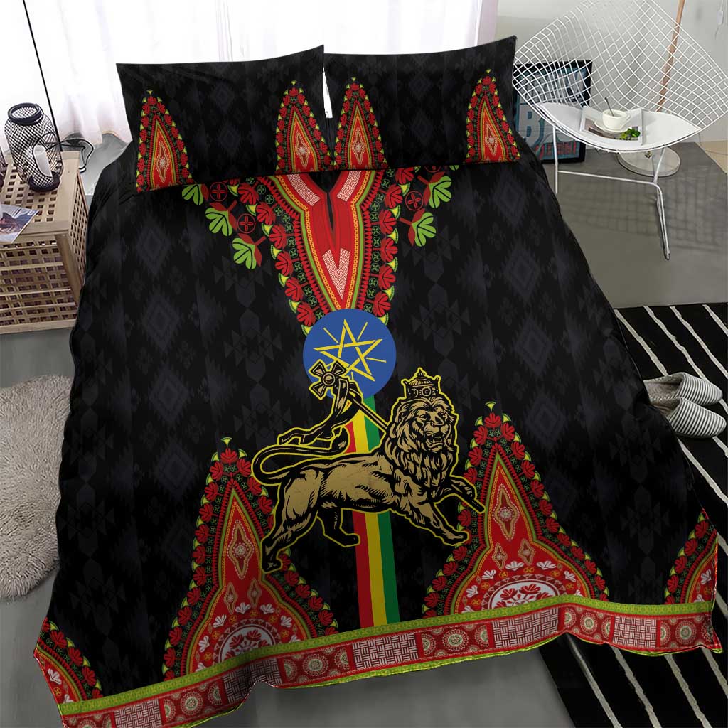 Ethiopia Lion of Judah and The Star Seal Bedding Set Dashiki Style