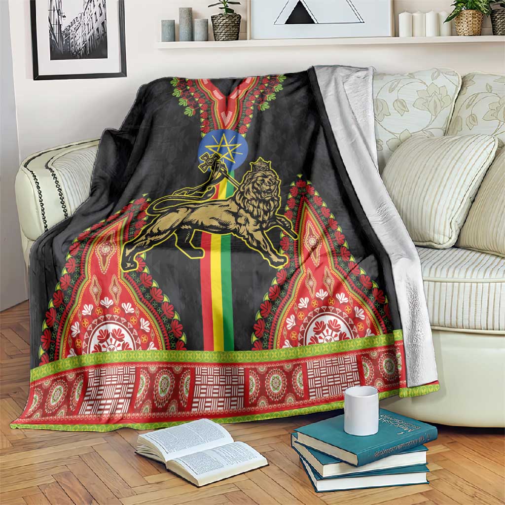 Ethiopia Lion of Judah and The Star Seal Blanket Dashiki Style