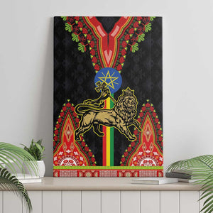 Ethiopia Lion of Judah and The Star Seal Canvas Wall Art Dashiki Style