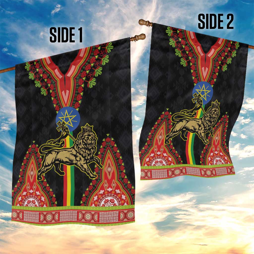 Ethiopia Lion of Judah and The Star Seal Garden Flag Dashiki Style