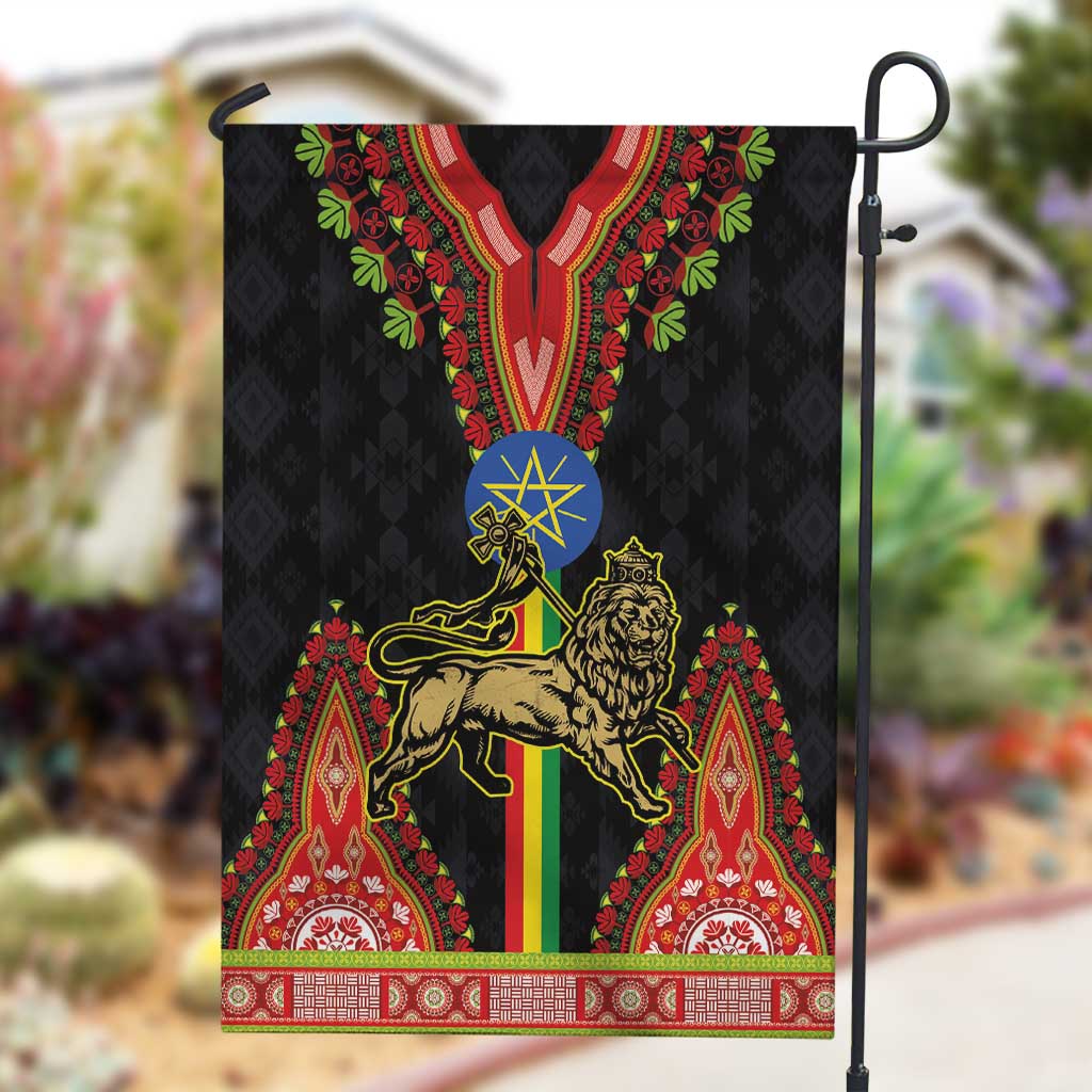 Ethiopia Lion of Judah and The Star Seal Garden Flag Dashiki Style