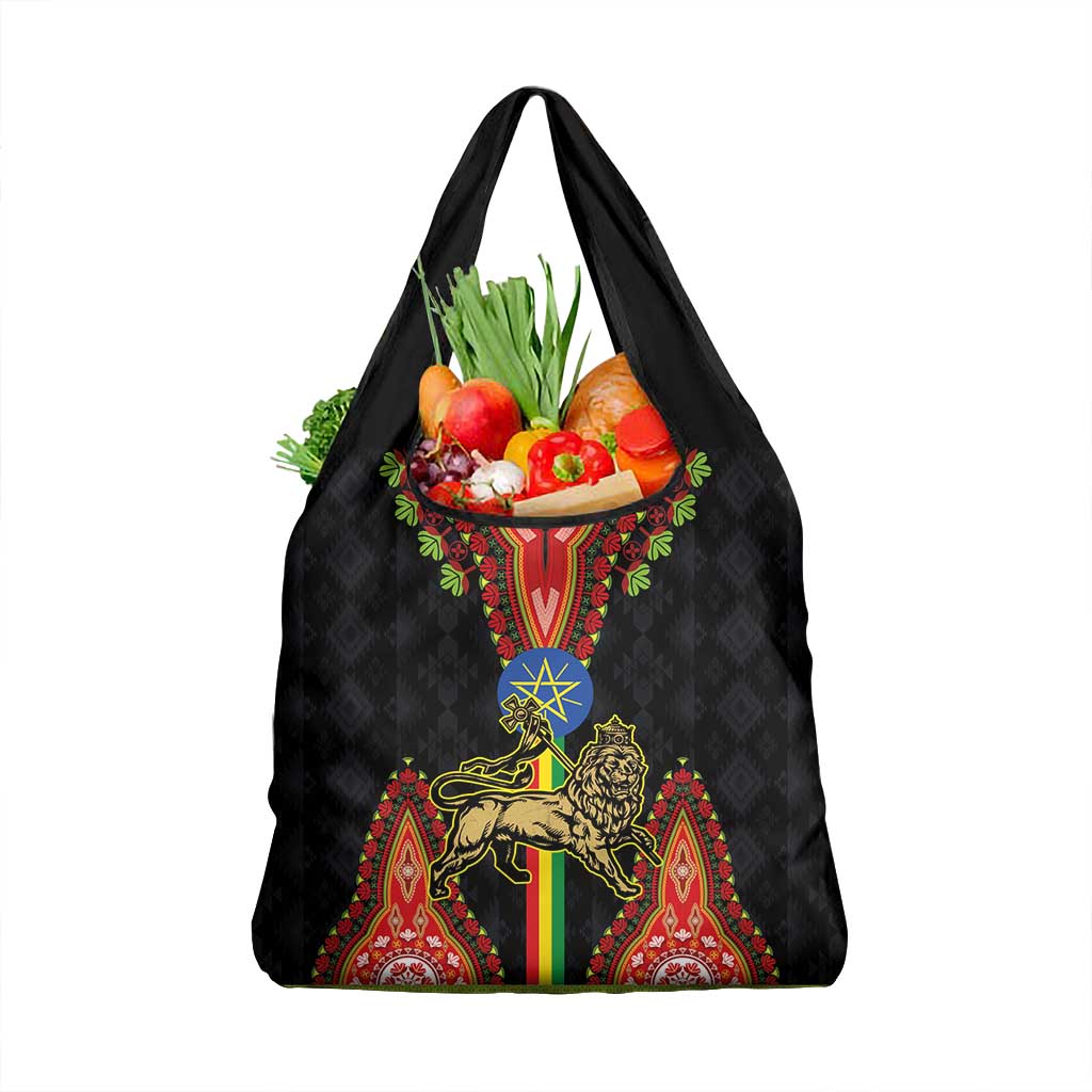 Ethiopia Lion of Judah and The Star Seal Grocery Bag Dashiki Style