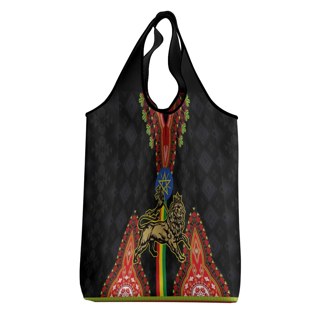 Ethiopia Lion of Judah and The Star Seal Grocery Bag Dashiki Style