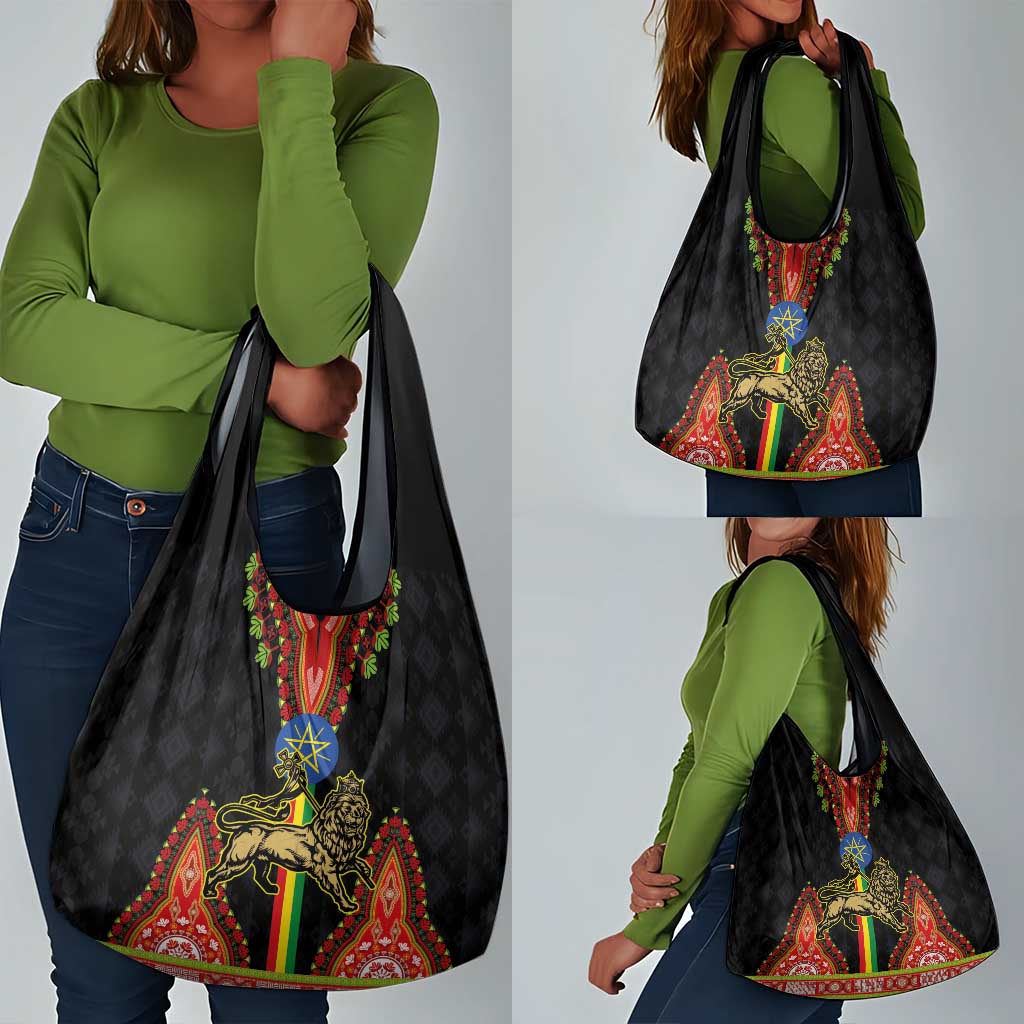 Ethiopia Lion of Judah and The Star Seal Grocery Bag Dashiki Style