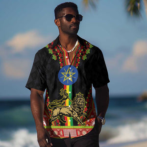 Ethiopia Lion of Judah and The Star Seal Hawaiian Shirt Dashiki Style