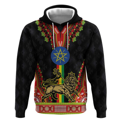 Ethiopia Lion of Judah and The Star Seal Hoodie Dashiki Style
