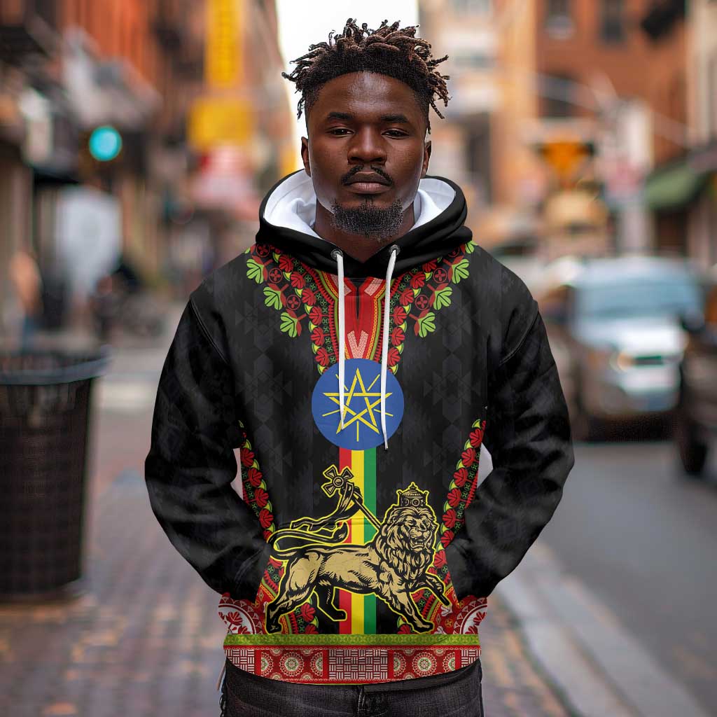 Ethiopia Lion of Judah and The Star Seal Hoodie Dashiki Style