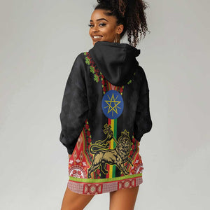 Ethiopia Lion of Judah and The Star Seal Hoodie Dress Dashiki Style